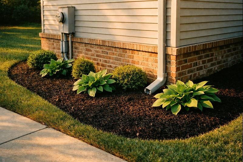 Front Yard Mulch & Plant Installation